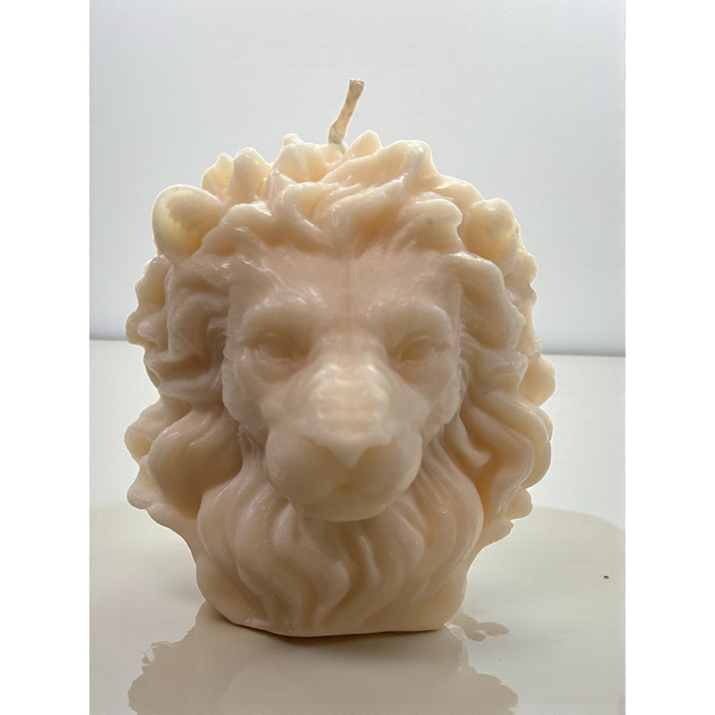  Bougie tête de lion Signature - 1 lb - Crème, Crème