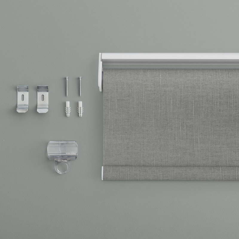 Gray 23" x 72" Blackout Cordless Fabric Roller Shade