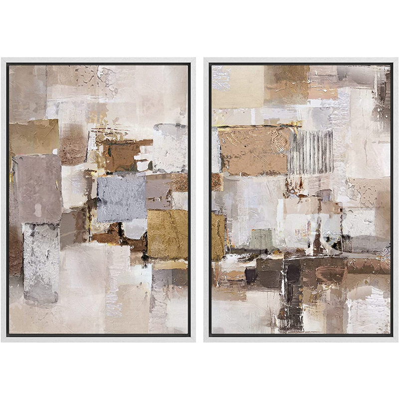 «Grunge Abstract Paint Stroke Effect Mid-Century Pastel», impression sur toile, H 16 po x l 24 po x P 2 po
