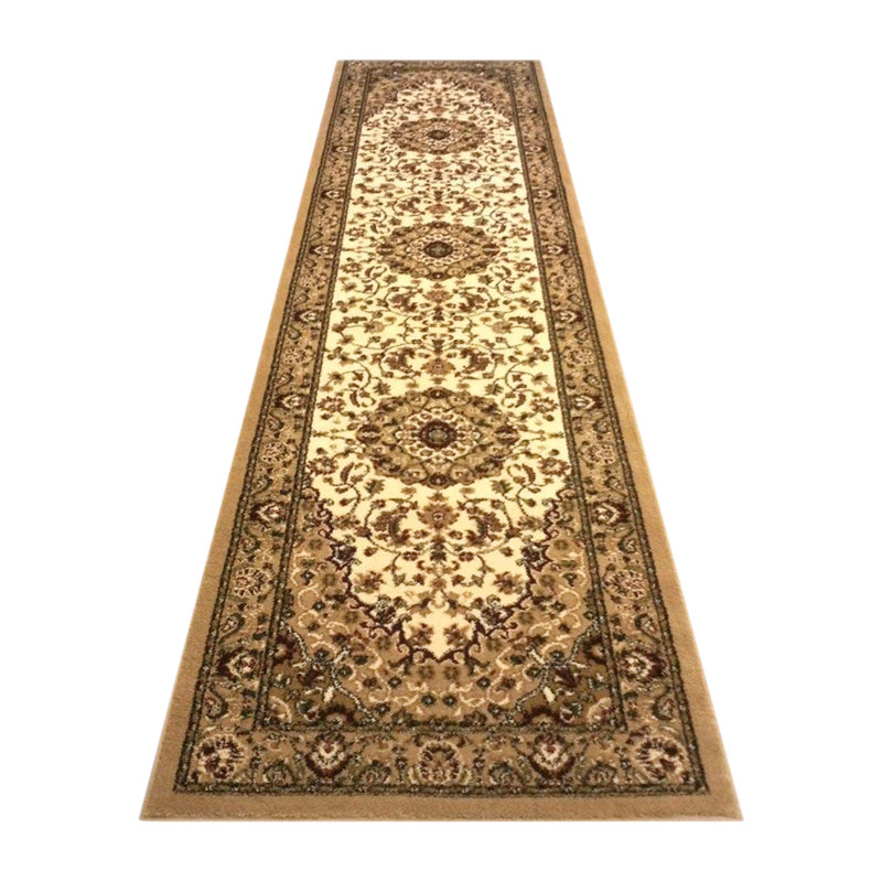Damora Multipurpose Persian Style Olefin Medallion Motif Area Rug, Runner 3' x 10'