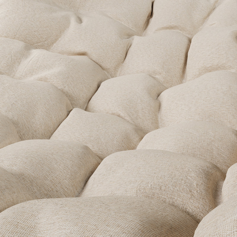 Chaise berçante d'extérieur en acier avec coussin Solvane, Blanc, Blanc