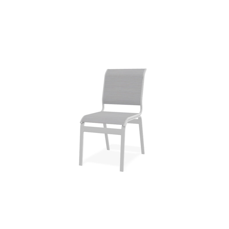 Chaise d'appoint de salle à manger Hiraku, Blanc texturé, Abalone