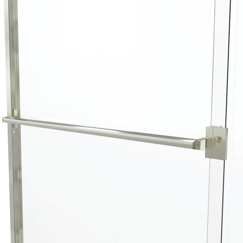 Classic 56" W x 70" H Frameless Shower Door, Obscure, Brushed Nickel