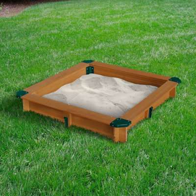 Interlocking 3.08 ft. Square Sandbox