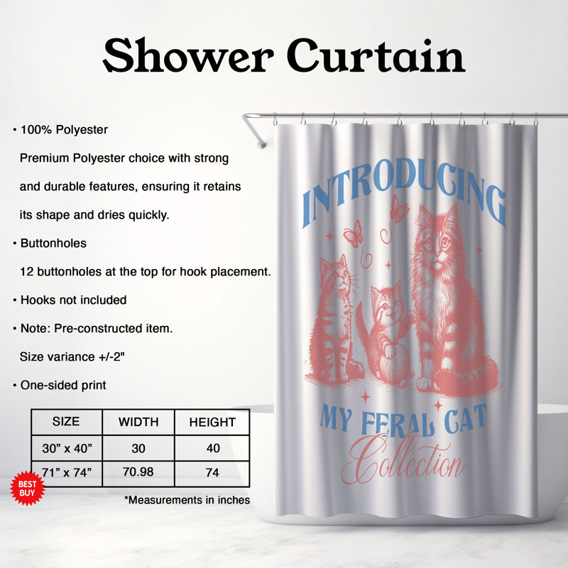 Mayur Shower Curtain, 74"H x 71"W