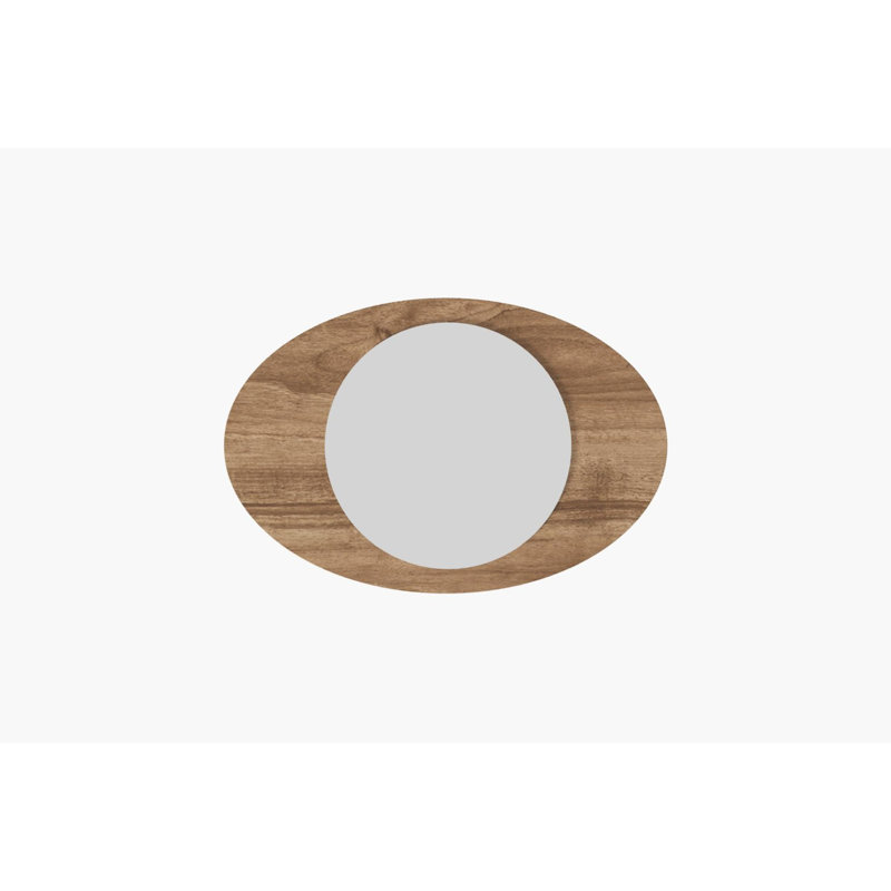 Modern Wall Mirror, Walnut Color, 23.6 x 35.4 x 0.9 inches | 100% MDF Construction, Eco-Friendly Flotal-E Design | Stylish Home Decor, Perfect for Living Room, Bedroom, and Entryway | Easy Wall Mounting
