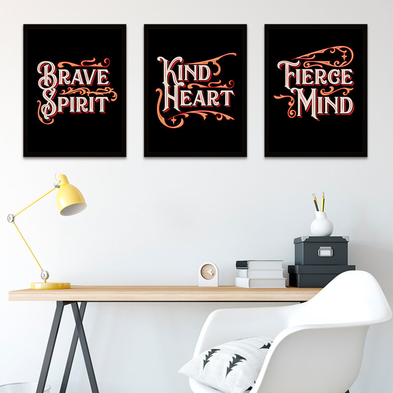 Brave Kind Fierce Powerful Cirque - 3 Piece Print Set