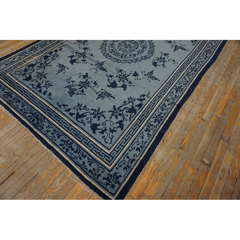 Antique Chinese - Ningxia Blue 1850s Rug