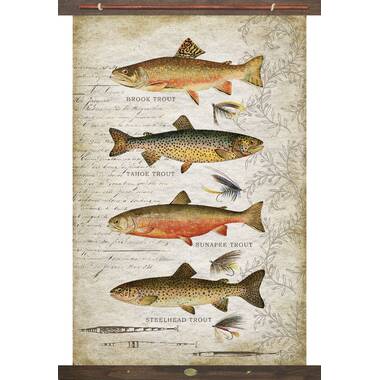 Trout Fish Tapestry Millwood Pines Size: 60 H x 40 W x 1 D