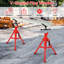 V Head Pipe Stand - Adjustable Height 71-132 cm, 1134kg Capacity, Fits 1.27 to 30.5cm Pipes, Carbon Steel Folding Pipe Jack Stands For Welding, Auto Repair, Industry
