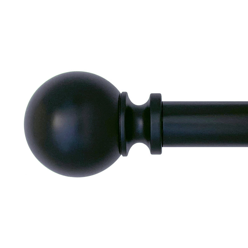 Ensemble de tringle à rideaux Decopolitan Punch and Press No Drill, 36 po x 72 po, Noir