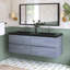 Meuble-lavabo double 59 po avec dessus en quartz Laileigh