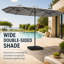 Parasol de patio rectangulaire 15 pi avec base-130370818