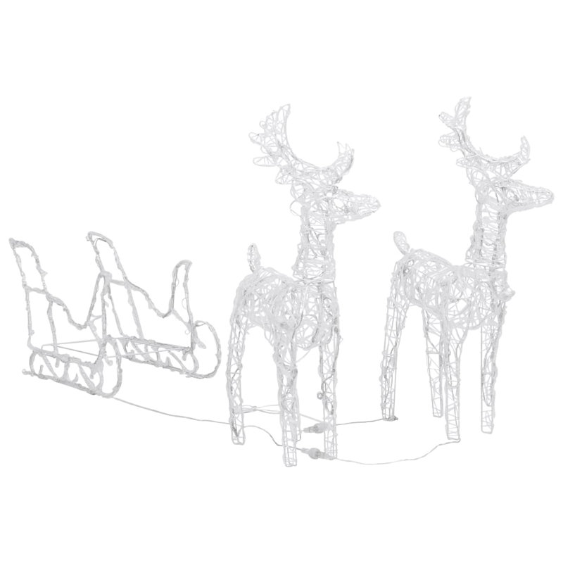 3 Piece Reindeer and Sleigh Lighted Display Set