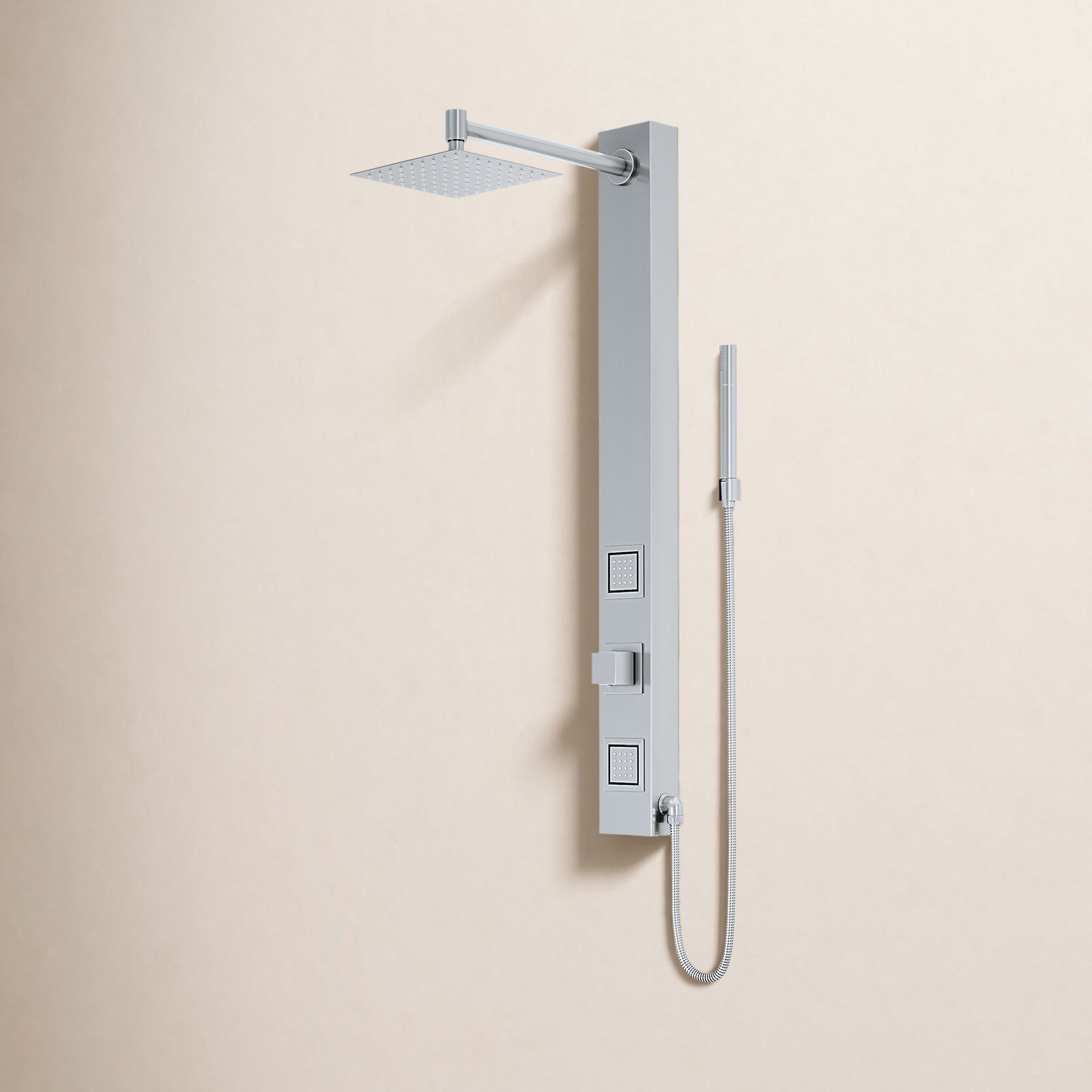 Orchid 2-Jet Shower System with Hand Wand, Stainless Steel