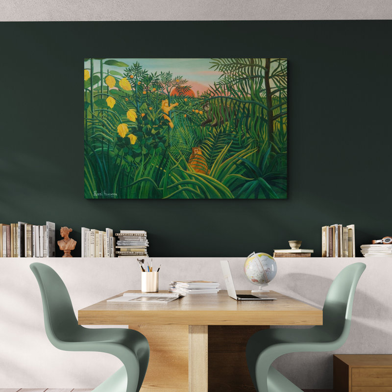 Three Apes In The Orange Grove by Henri Rousseau - Wrapped Canvas Art Prints, 41 cm H x 61 cm W
