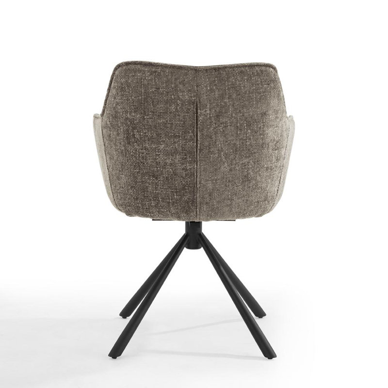 Brendolyn 48cm H Fabric Upholstered Upholstered Back Side Chair, Beige/Grey
