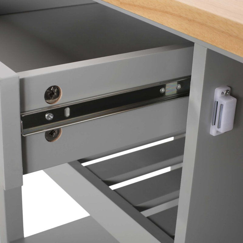 Wood Kitchen Cart, Gray