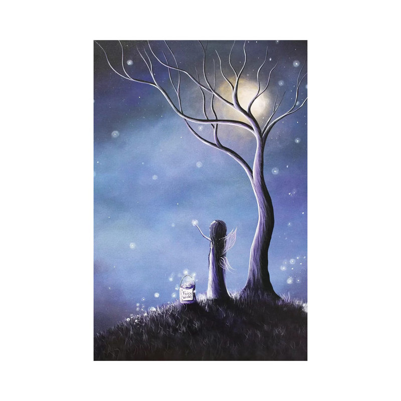 Nuit des fées - reproduction d'art sur toile tendue, H 26 po x l 18 po x 1,5 po