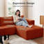 Canapé d'angle modulaire en forme de U de 108 pouces, canapé Cloud en velours côtelé compressé 5 pièces avec modules amovibles, assise profonde, aucun assemblage requis-1721633485