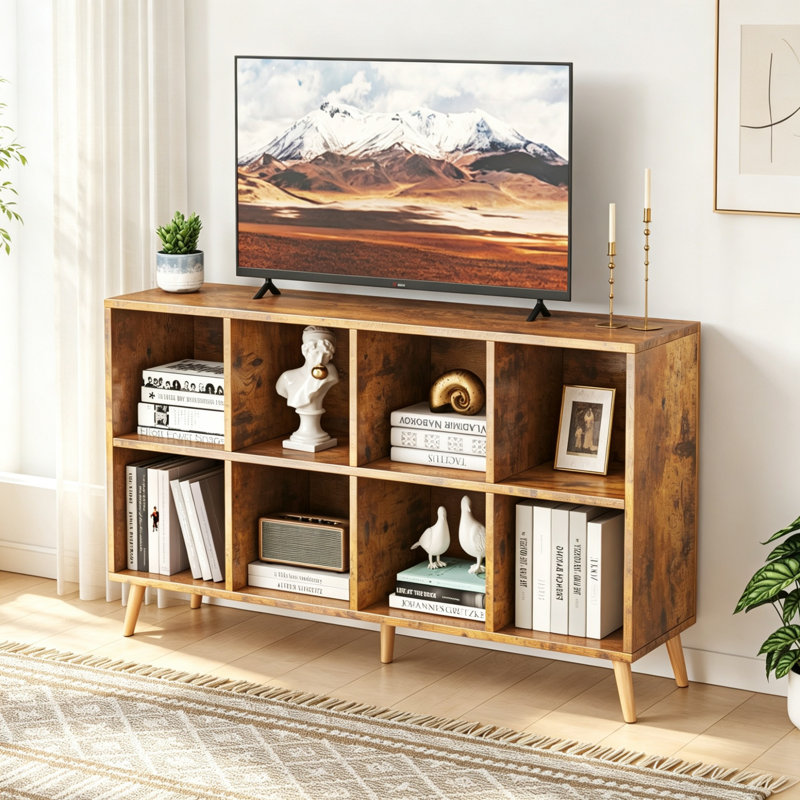 71.88 cm H x 120 cm W Bookcase, Rustic Brown