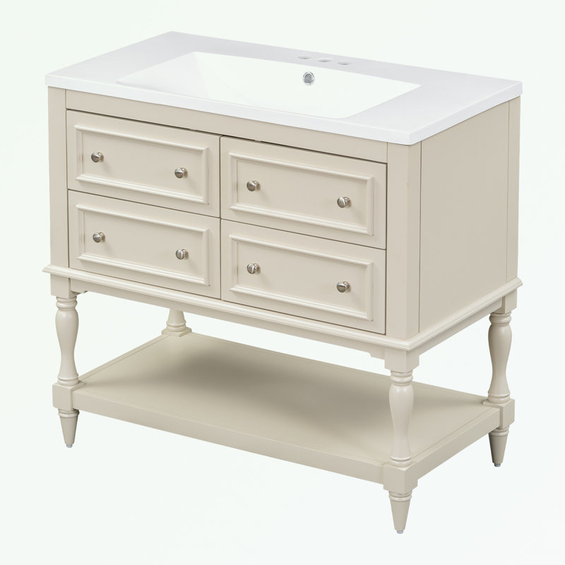 Armoire de salle de bain Miyosha, Beige