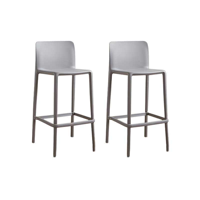 Modern And Simple Plastic One-Piece Moulded Backrest Bar Stools, Grey