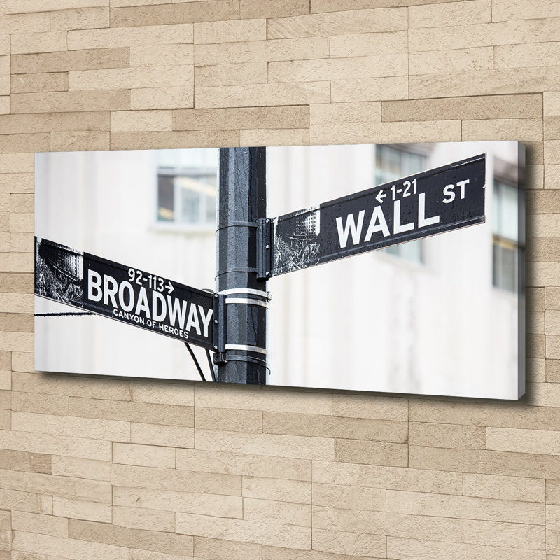 Wall Street Sign - Wrapped Canvas Print