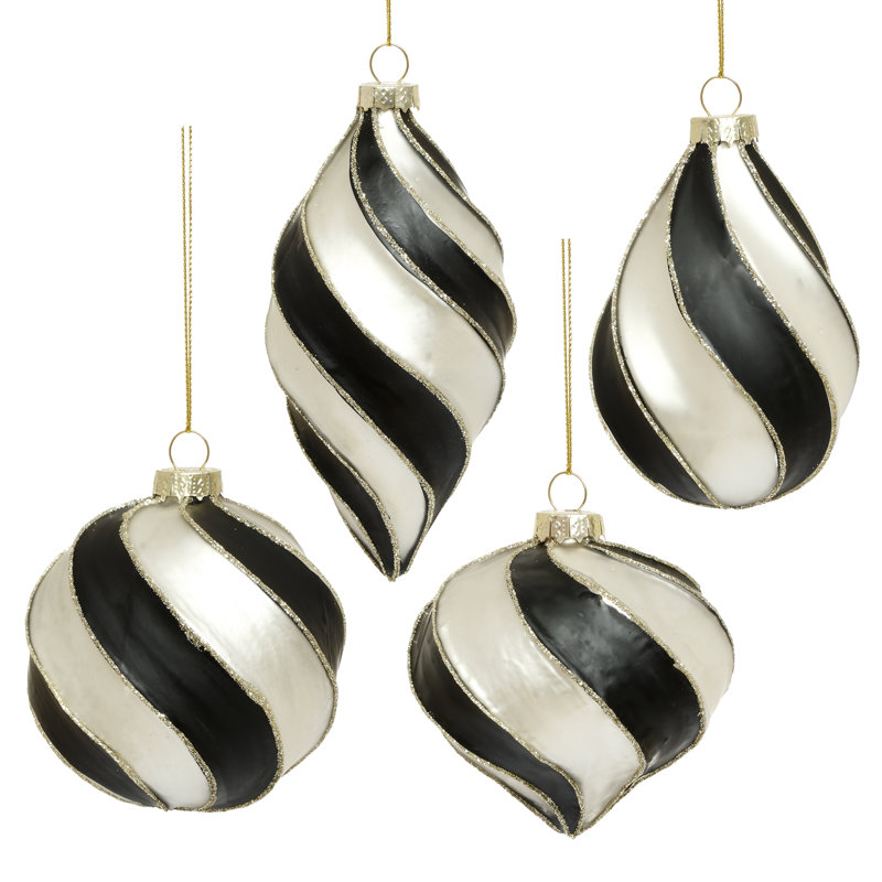 Classic Strip Ornaments  - 3-4.5 Inches Set Of 12