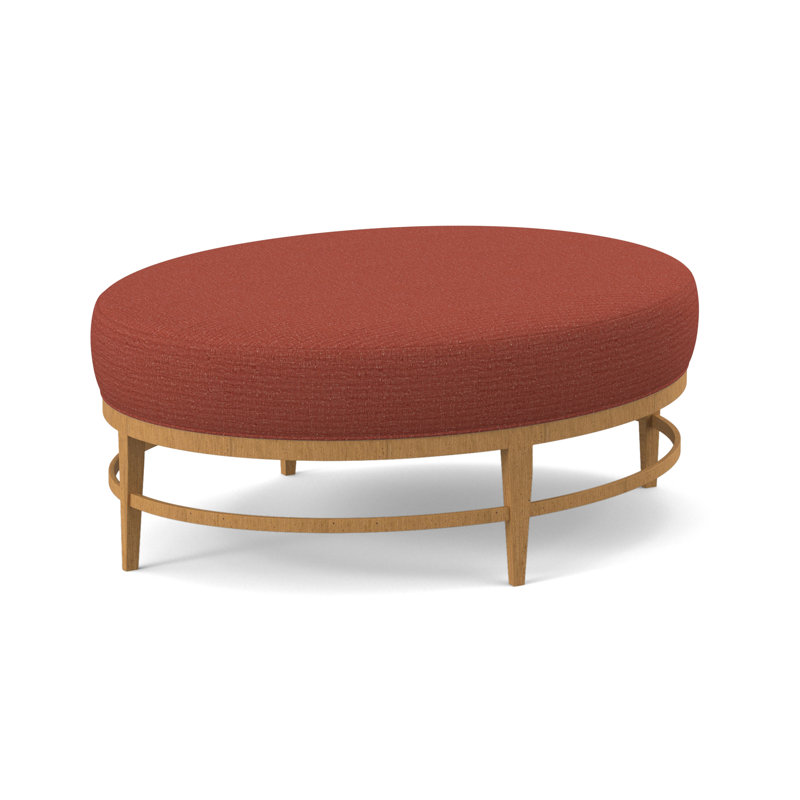 Elliptic Oval Ottoman, Amber, Venice Navy 100% Polyester