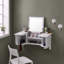 Tablette murale compacte avec miroir blanc