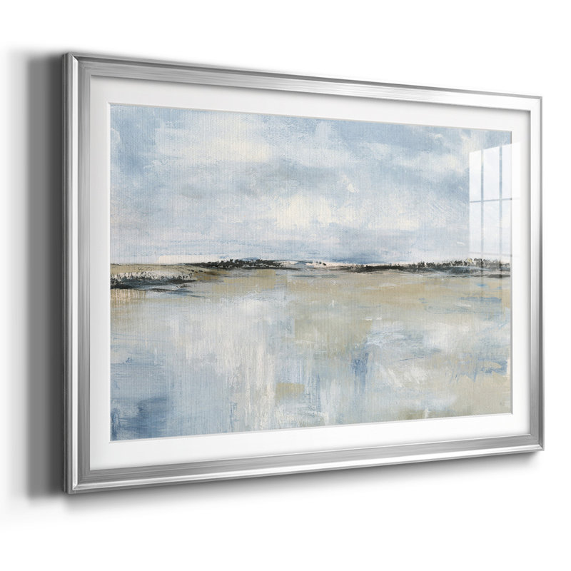 Across the Meadow - Cadre encadré avec biseau mat et verre, Argent, H 19 po x l 27 po x P 1,5 po
