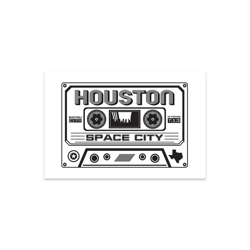 Impression sur cassette Houston sur verre acrylique, H 16 po x l 24 po x P 0,25 po