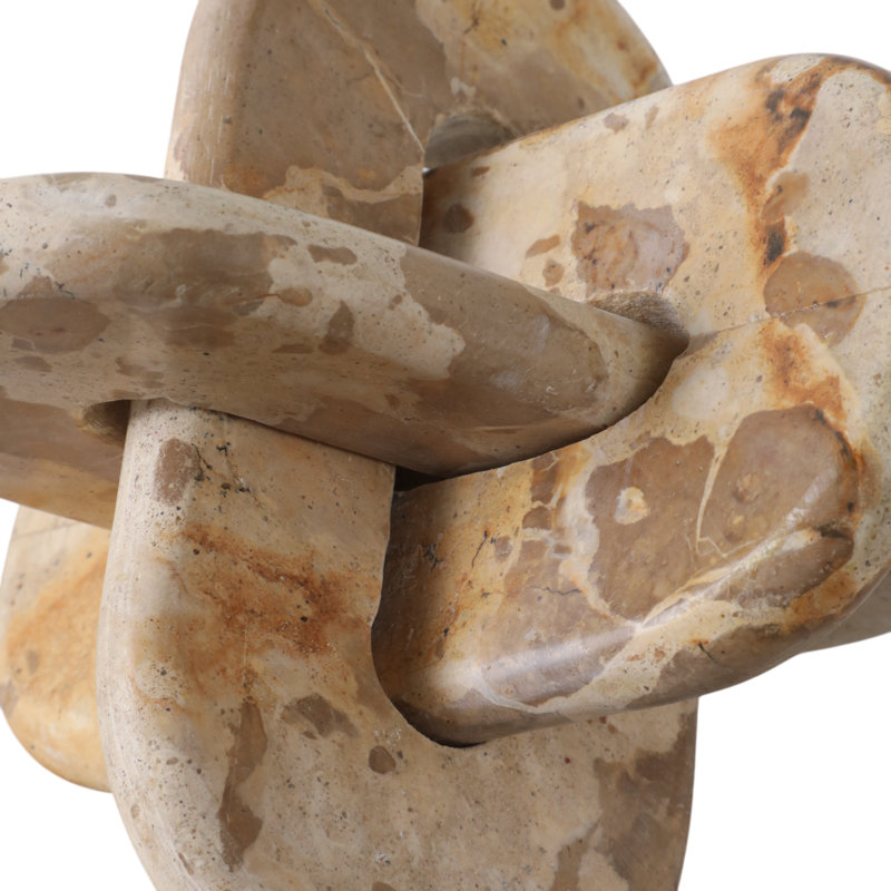 Nœud de marbre arrondi 9 po x 9 po, Ivoire/beige