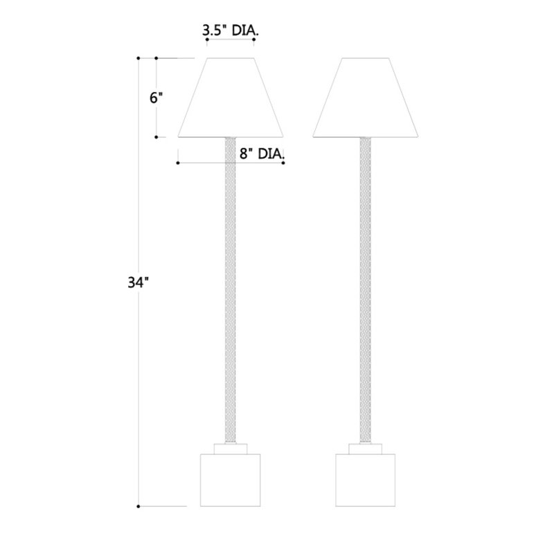 Parliament Buffet Table Lamp Set, Polished Nickel, Clear/Polished Nickel