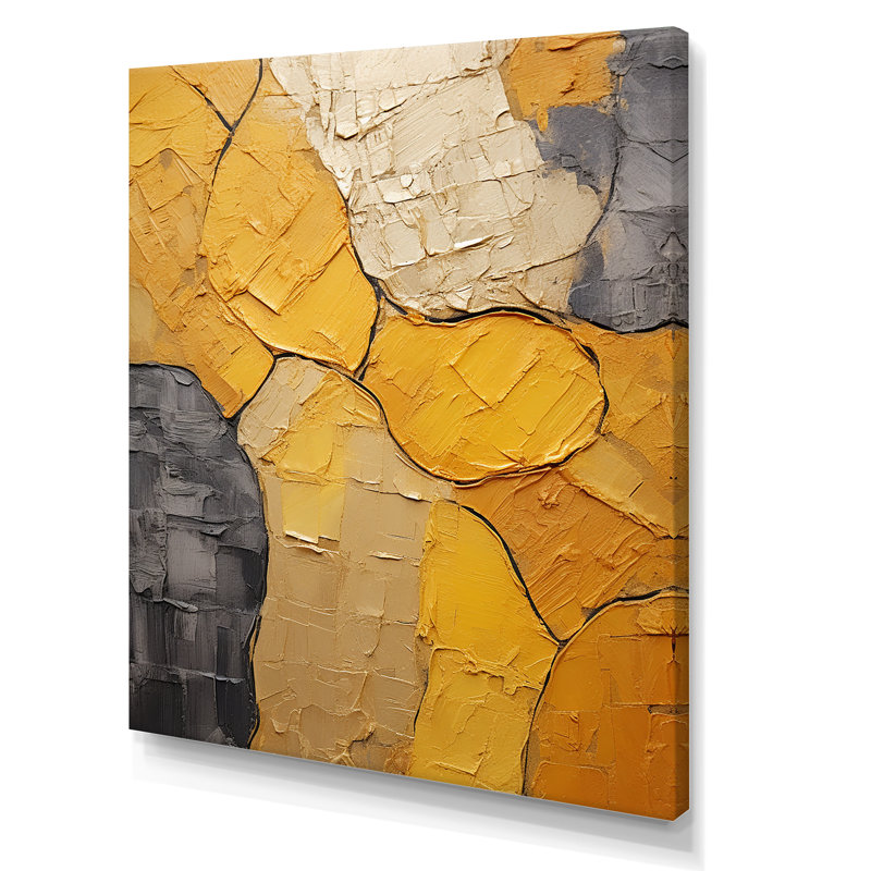 Minimalisme, céramique botanique jaune encadrée, H 32 po x l 16 po x P 1 po, Toile tendue