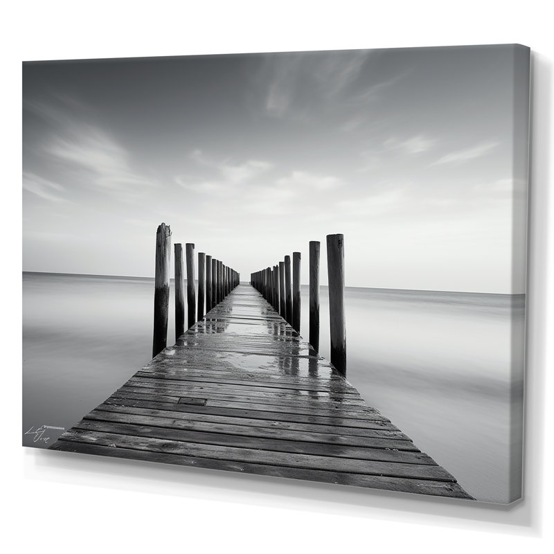 «Quam - Coastal Pier», reproduction d'art sur toile encadrée, H 24 po x l 32 po x P 1 po, Toile tendue