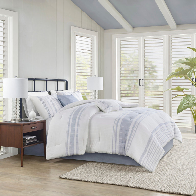Ensemble d'édredon 6 pièces surdimensionné en jacquard de coton, Édredon double et 5 pièces supplémentaires