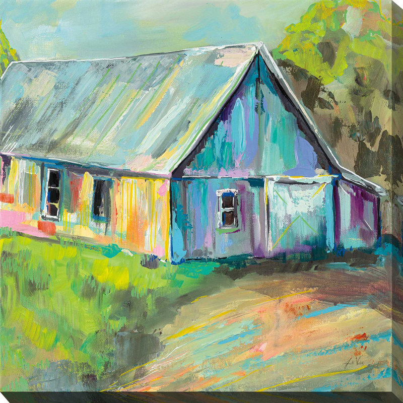 Going to the Country I - Peinture, Toile tendue, H 24 po x l 24 po x P 1,5 po