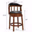 Tabourets de bar en cuir et cuir, chaise de bar pivotante à 360 degrés avec dossier, tabourets de bar à hauteur de comptoir