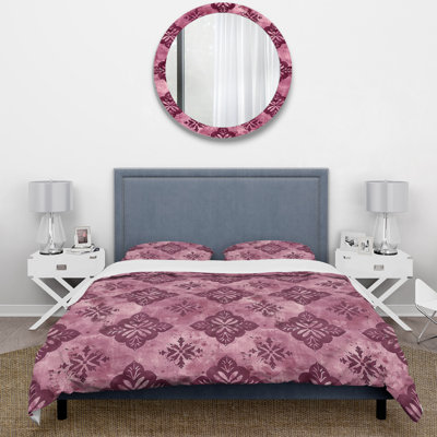 Ensemble de housse de couette Magenta Rustic Blooming Charm II - Farmhouse