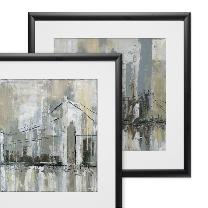 " Midtown Bridge " 2 - Pieces, Black Framed
