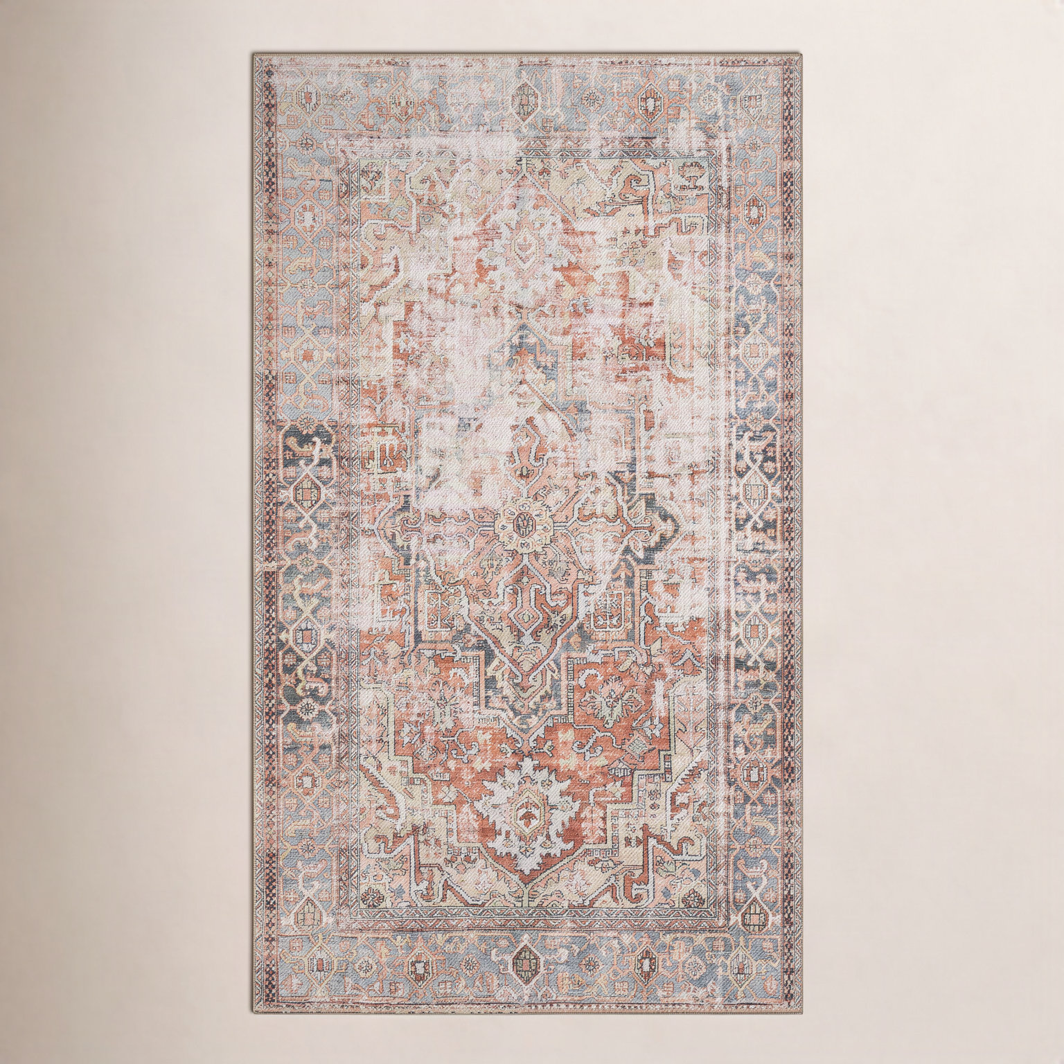 Skye Terracotta Oriental Rug, Rectangle 2'3" x 3'9"