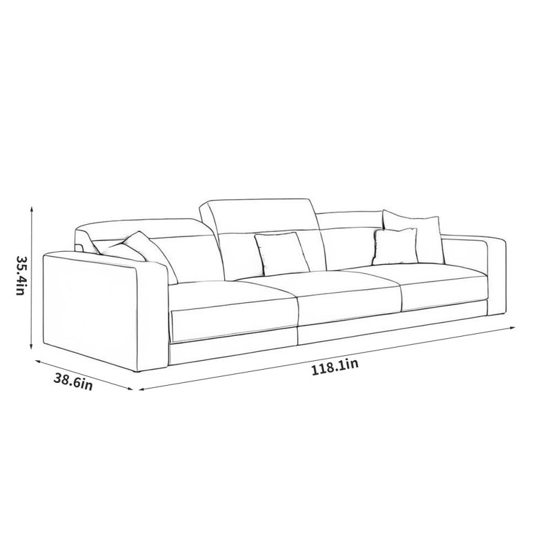 Canapé Creative Creative, Orange, H 35,4 po x l 118,1 po x P 38,6 po