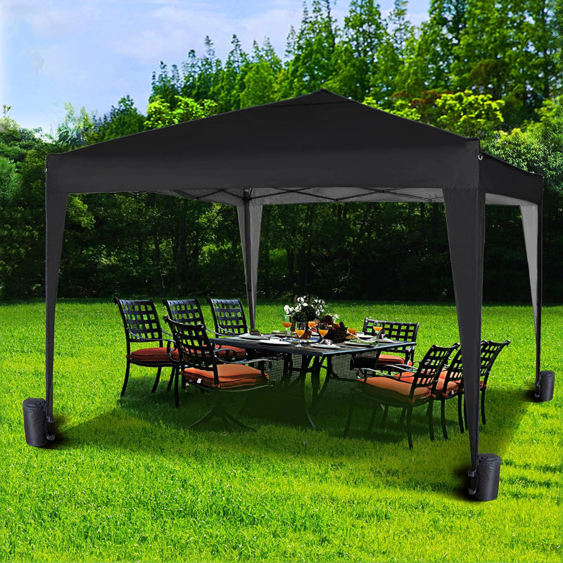 Janvey 3m x 3m Steel Pop-Up Gazebo, Black