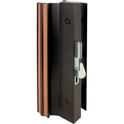 Sliding Glass Door Handle Set, 4-15/16 in., Extruded Aluminum, Black (Single Pack)