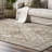 Daye Traditional Tiled Power Loom Performance Gray/Beige Rug-737894846
