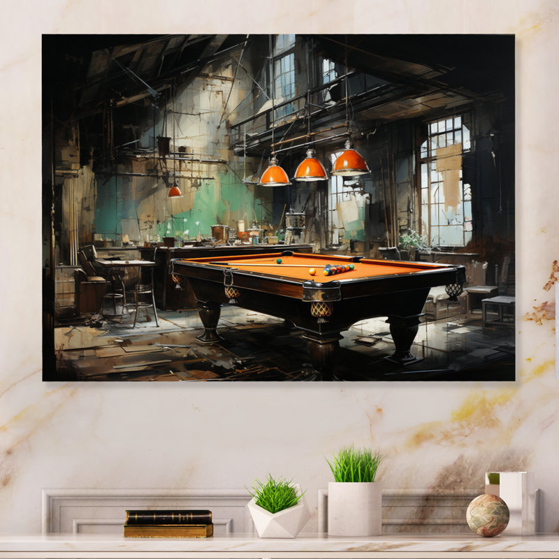 Décoration murale Billard Industrial Game III - Sports, H 12 po x l 20 po