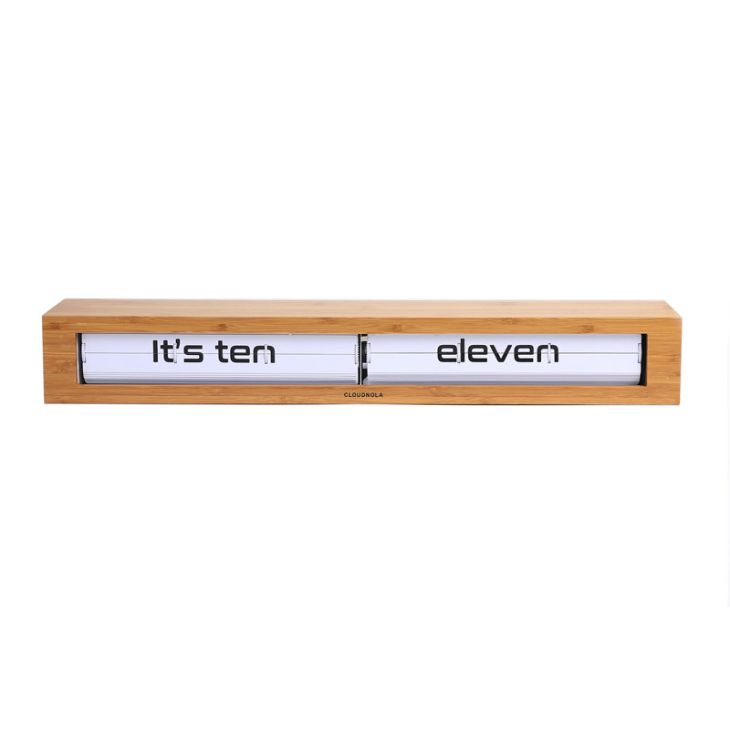 24'' Bamboo and White Wall and Tabletop Flip Clock