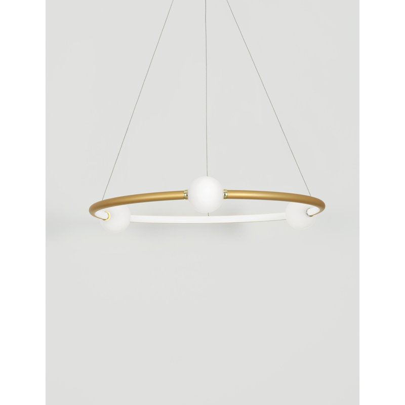1 - Light LED Single Pendant, Gold